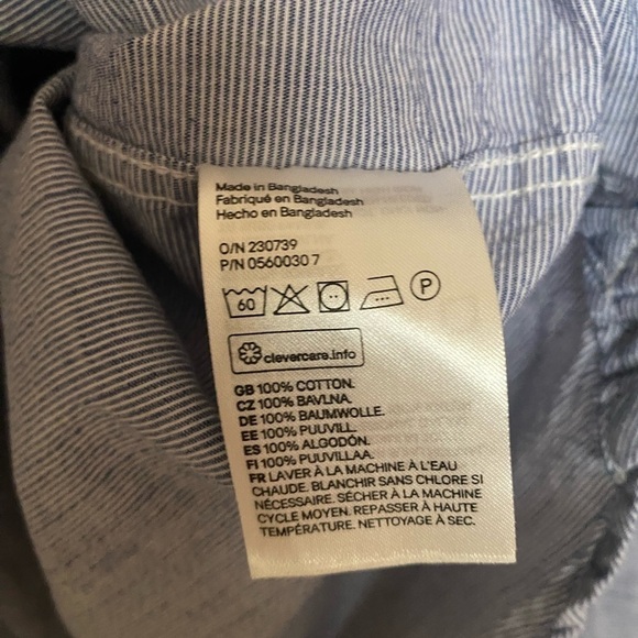 LOGG H&M Blue Button Down Long Sleeve Collared Shirt Size Large - Picture 3 of 3